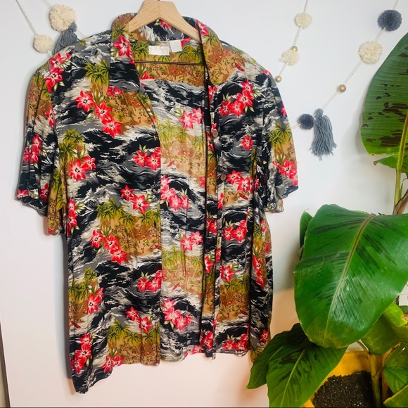 VINTAGE y2k oversized Hawaiian button up popover - Picture 13 of 13